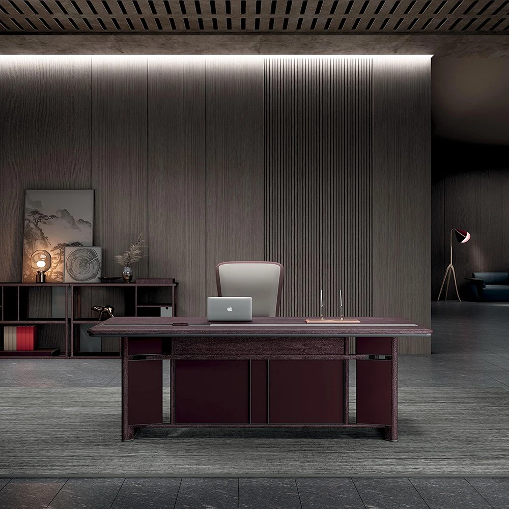 CEO Luxury Office Wood Table Executive Desk mobiliário moderno de escritório