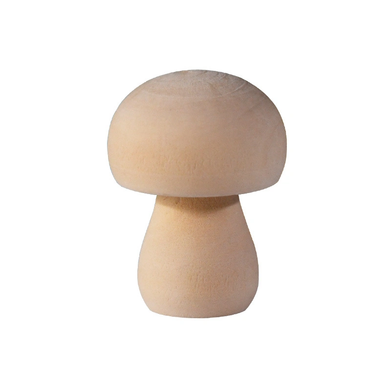 10 Pieces Wooden Mushroom Set Unpainted Wood Mushroom for Children's Arts and DIY Crafts