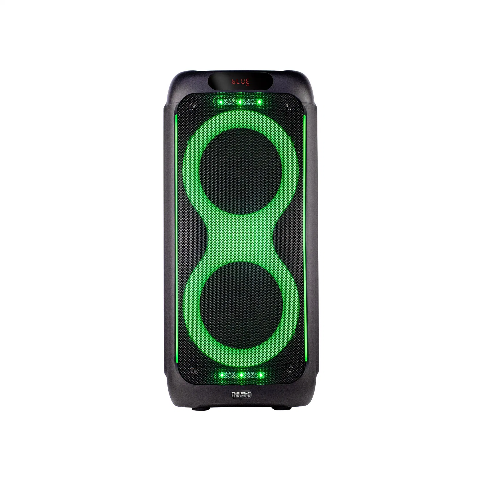 Temeisehng Double 8 Inch Portable Speaker with 8shape Colorful Light