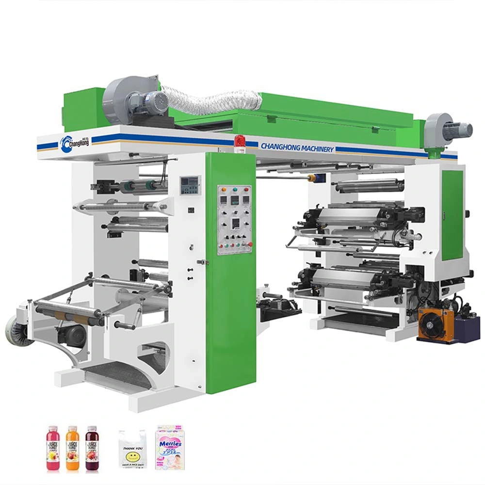 Automatic High Speed Stack Type Flexographic Printing Machine Wide Width Film