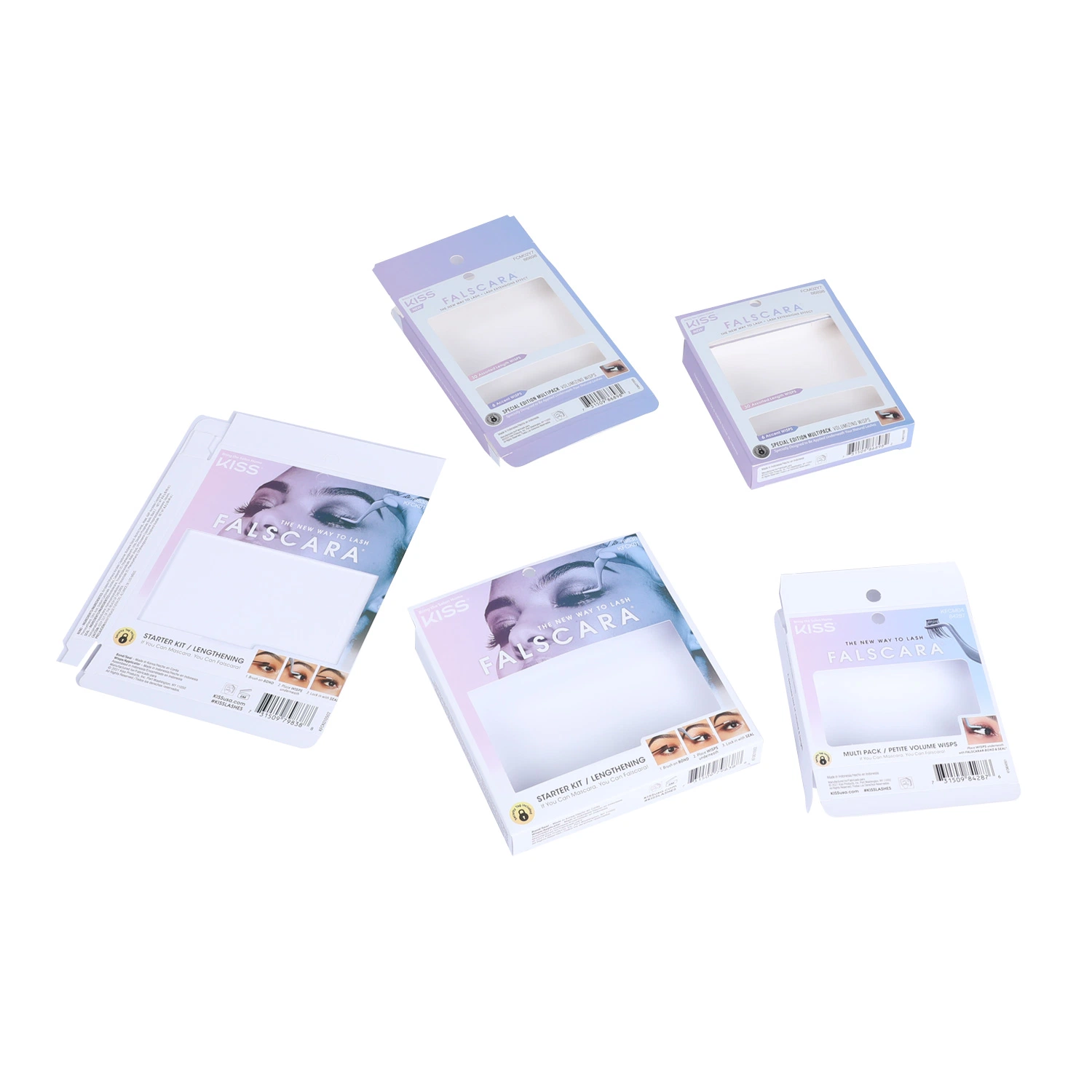 Custom Silver Paper with Background in White Ink Transparent PVC Clear Window Small Eyelash Paper Packaging