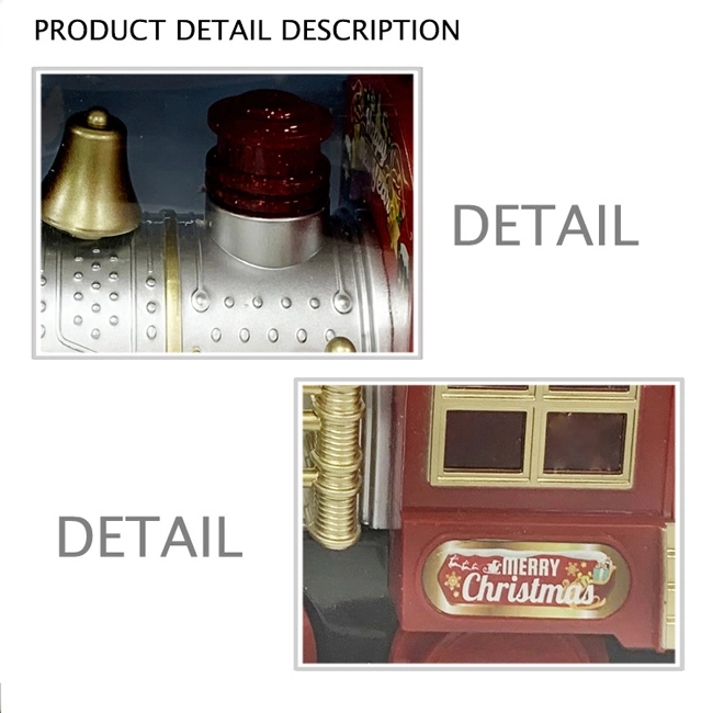 El humo que funcionan con batería eléctrica de la locomotora de tren de juguete de Navidad de clásicos de pulverización de tren con luz de la música