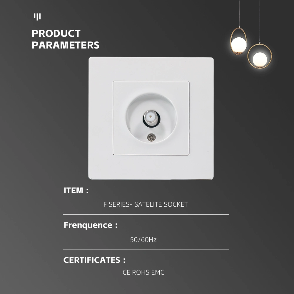 ضمان لمدة 20 سنة مع قنوات القمر الصناعي الأوروبي القياسي 86*86 نوع PC Quality مقبس مقبس Male TV Socket مع شهادة CE