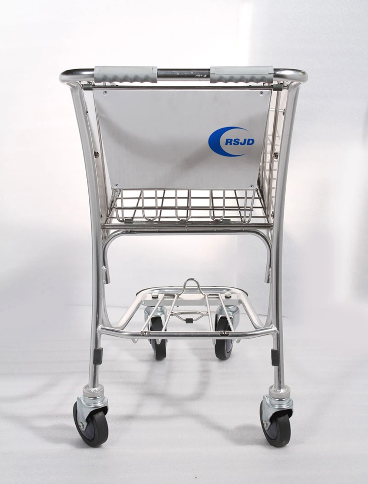 4 Wheels Duty Free Stainless Steel Airport Shopping Trolley Cart