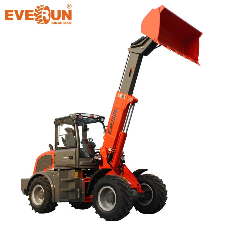 Everun CE Approved Er2500 2.5t Multi-Attachment Agricultural Equipment Chinese Front Telescopic Wheel Handler/Loader