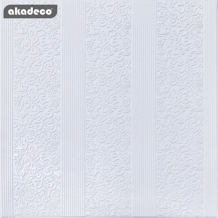 Bas prix Akadeco blanc à rayures simple modèle écologique et le papier peint à rayures