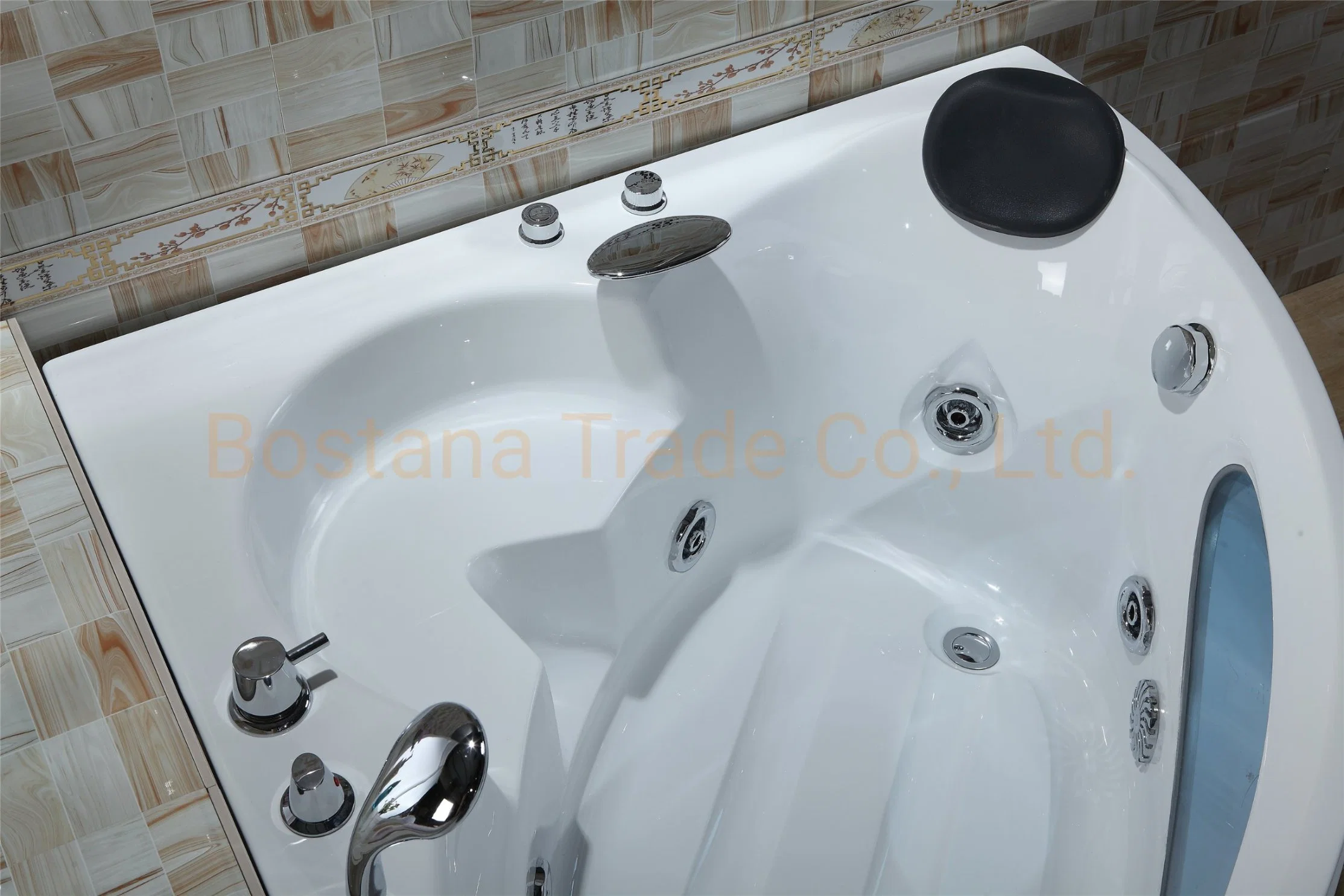 Casa pequena Jacuzzi Triângulo acrílico Banheira de casal em forma de ventilador