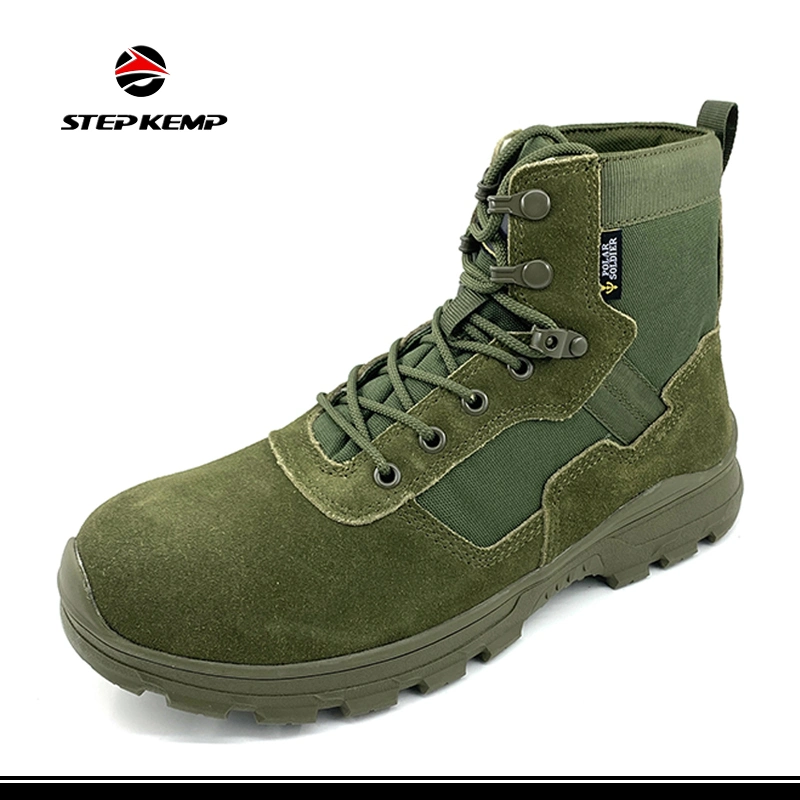 Custom Breathability Suede Leather Desert Tactical Shoes Delta Rubber Jungle Boots Ex-23h8025