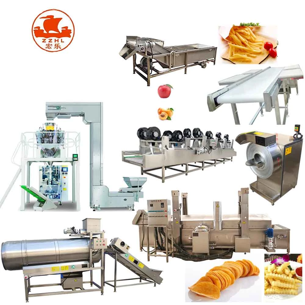 21 Stainless Steel 304 Fully Automatic Frozen French Fries Making Machine Potato Chips Production Line