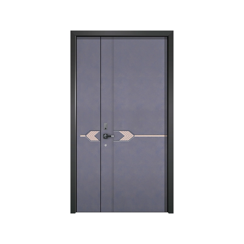 Fingerprint Recognition Automatic Doors Classical Wooden Entrance Doors Energy-Saving Door