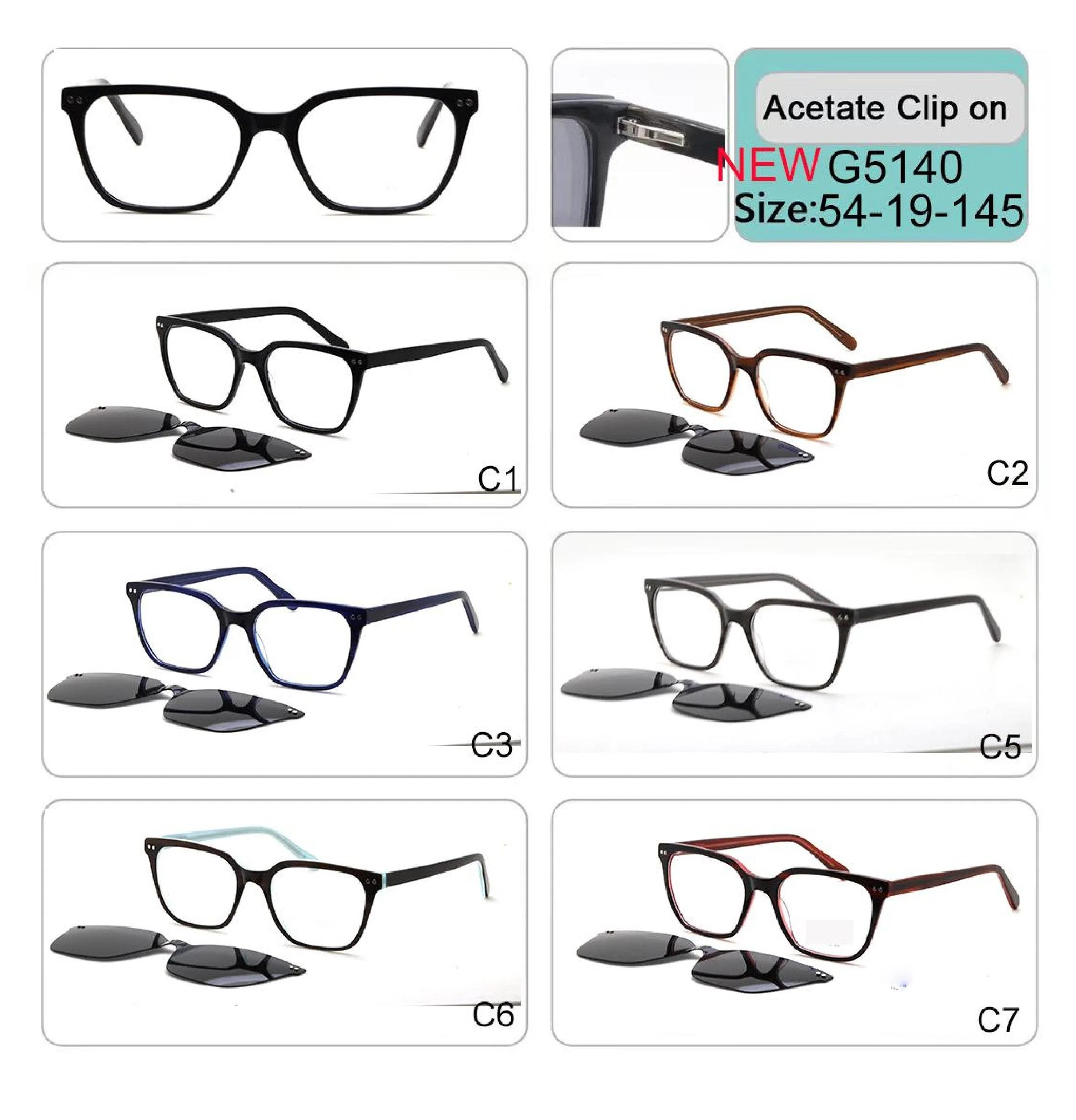 High quality/High cost performance  Clip on Acetate Optical Frame Eyeglasses Sunglass Sun Glass