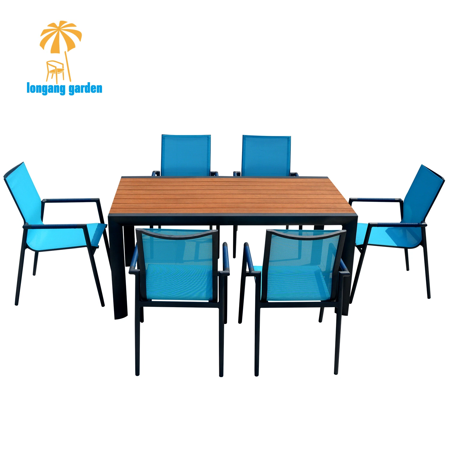 Mesa de comedor de madera de plástico moderno y moderno de diseño barato Comedor Cocina Contrachapado Mesa de comedor con sillas de malla