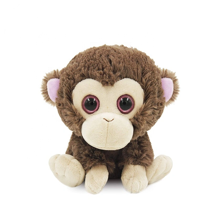 New Arrival Stuffed Animal Toys Children Birthday Gift Lovely Cute Sit Big Eyes Plush Monkey Soft Toys
