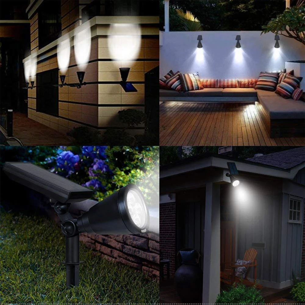 2 en 1 paysage LED étanches IP65 lumière solaire extérieur réglable Spotlight pour le jardin