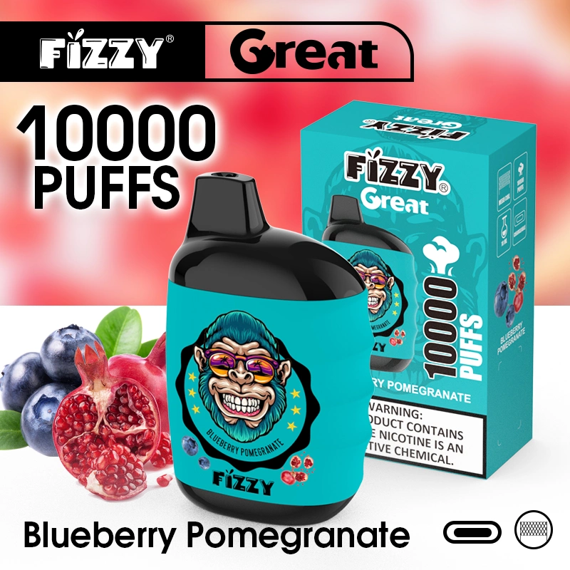 Новейший одноразовый оригинальный измеритель с 2023 стилусом Fizzy Great 10000 Puff Vape Juice Электронные сигареты