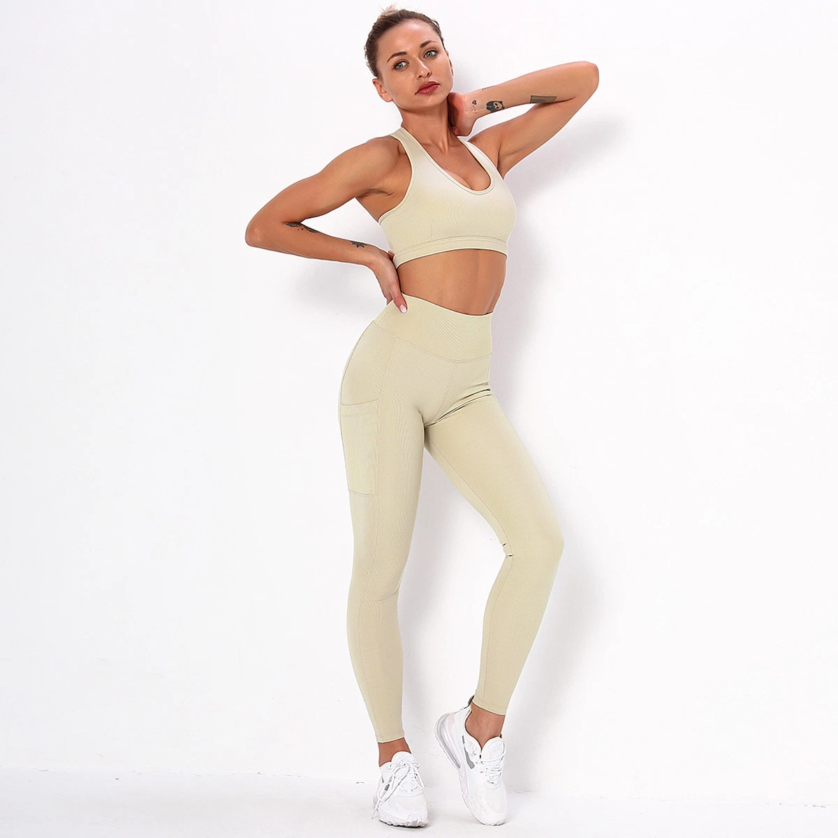 Leggings Yoga Fitness Clothes Two Pieces Set Yoga Pants Sexy Sport Running Women Tracksuit