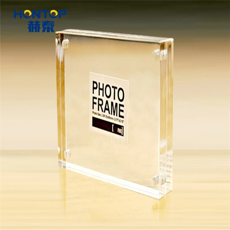 Promoção transparente visor de fotografias de casamento bloco magnético de dupla face Moldura fotográfica clássica PMMA acrílico