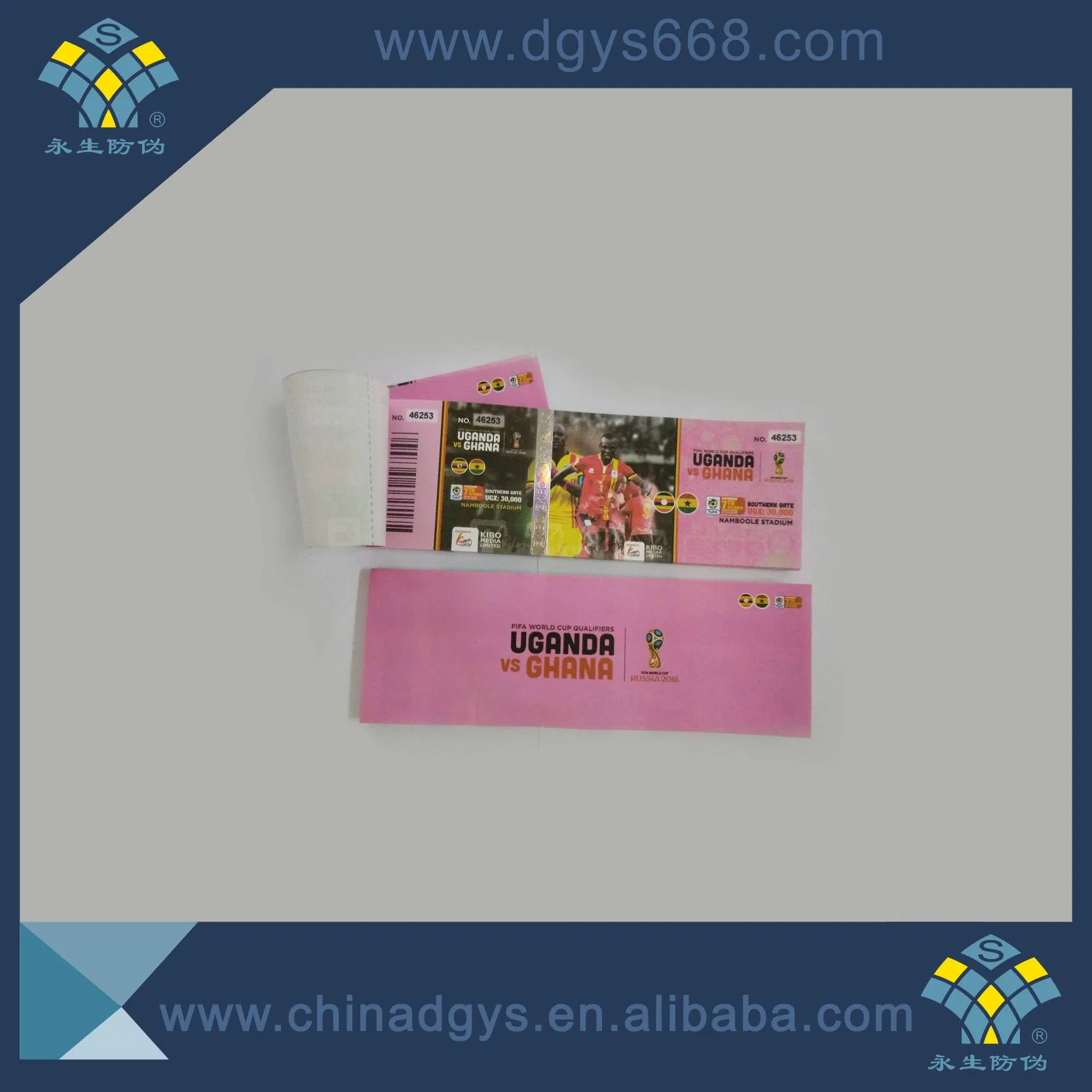 Customized High quality/High cost performance Invisible Number Embossing Pattern Hot Stamping Hologram UV Security Ticket Printing