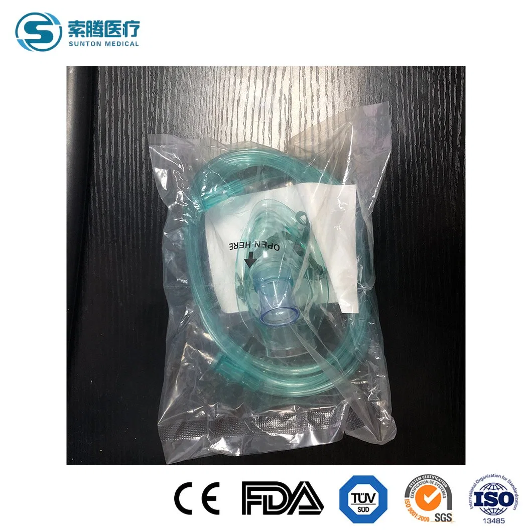 Sunton China Medical Laryngeal Mask Suppliers 100PCS/CTN Child S Oxygen Face Mask Free Comfortable Touch Tracheostomy Oxygen Mask with 360 Rotation Connector