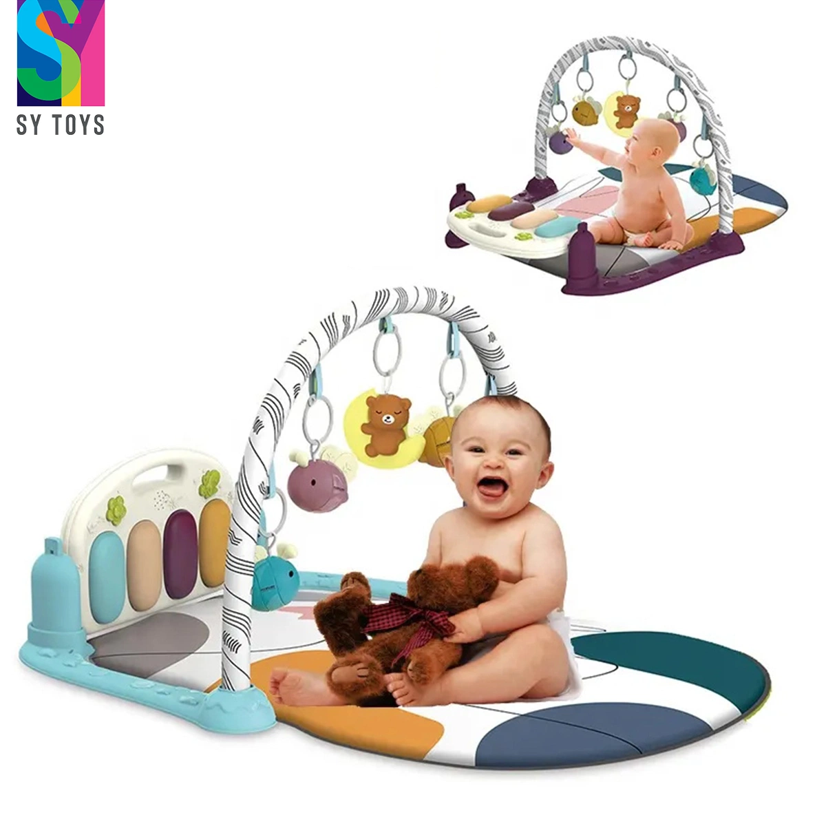 Tapete de brincadeira musical dobrável para o ginásio de bebé Atacado SY Toys Produtos para bebé tapete de atividades artesanais para criança com piano