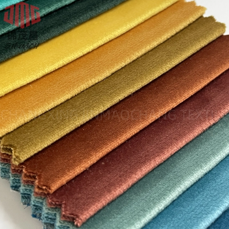 Wholesale/Supplier Plush Polyester Knitting Fabric 100% Polyester Holland Velvet 240GSM Plain Dyed Colorful for Home Textile Curtain