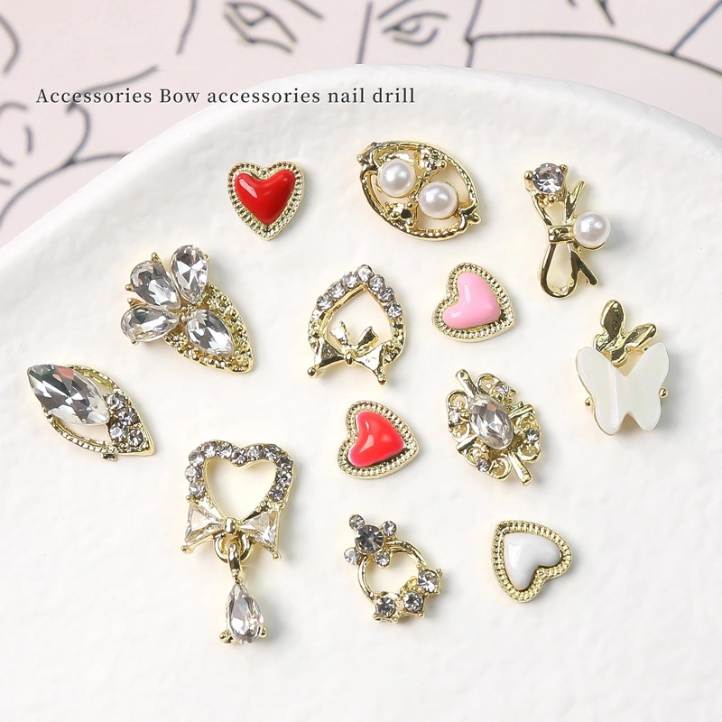 DIY Diamond Pearl Heart-Shaped Girl Style Pendant Nail Decoration