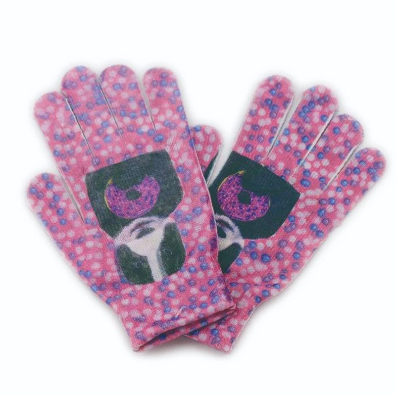 Children's Sublimation Printing Cartoon Acrylic Polyester knitted Warm Gloves