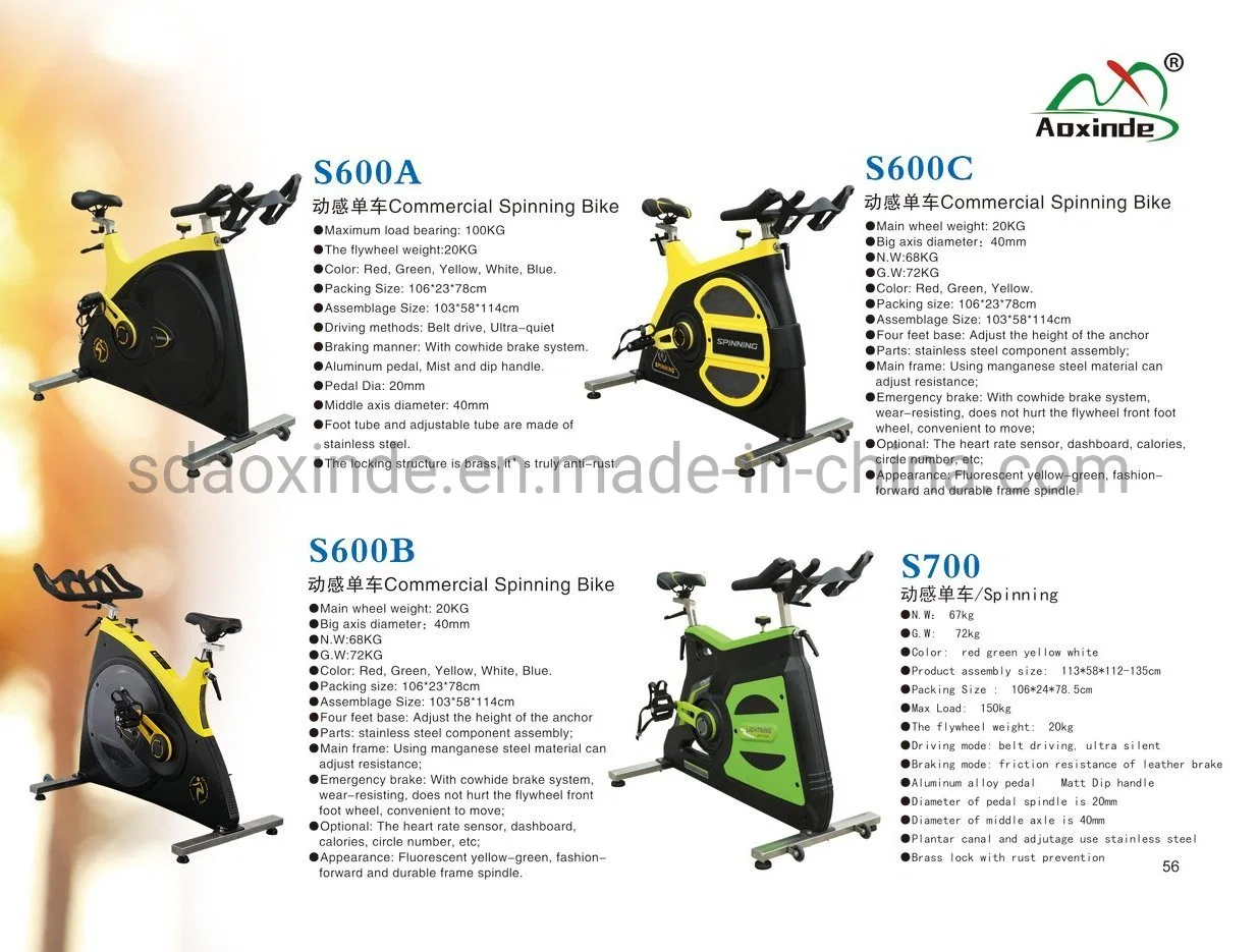 Una calidad superior gimnasio/equipos de gimnasia bicicletas de spinning comercial con Ce aprobado (AXD-S600A)