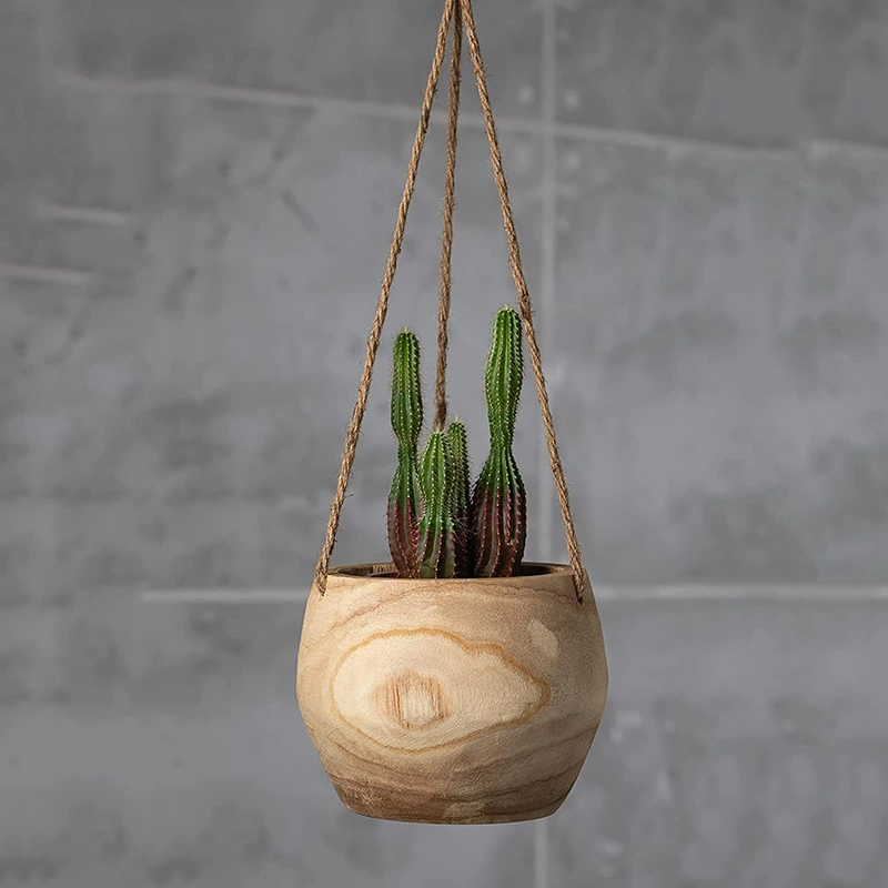 Wooden Hanging Planter Planter Pot for Indoor Plants Decorative Plant Pot Container