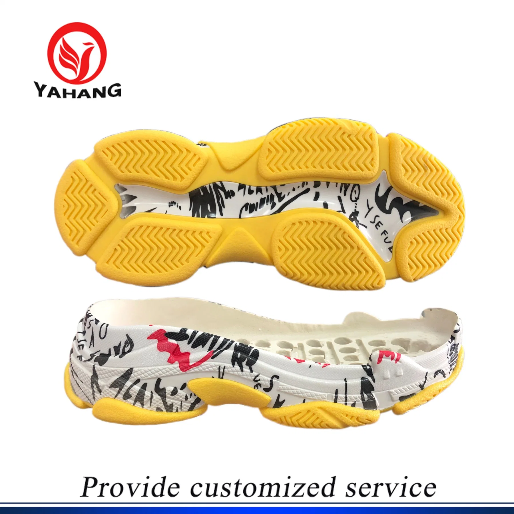 Sneaker Soles Beautiful Painted Wear-Resistance Women Size Casual Shoe Custom PU+TPU Sole