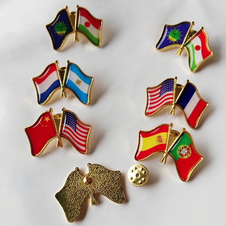 High quality/High cost performance Custom Nation Country Flag Pin Metal Lapel Collection Tourist Souvenir Pin Badge