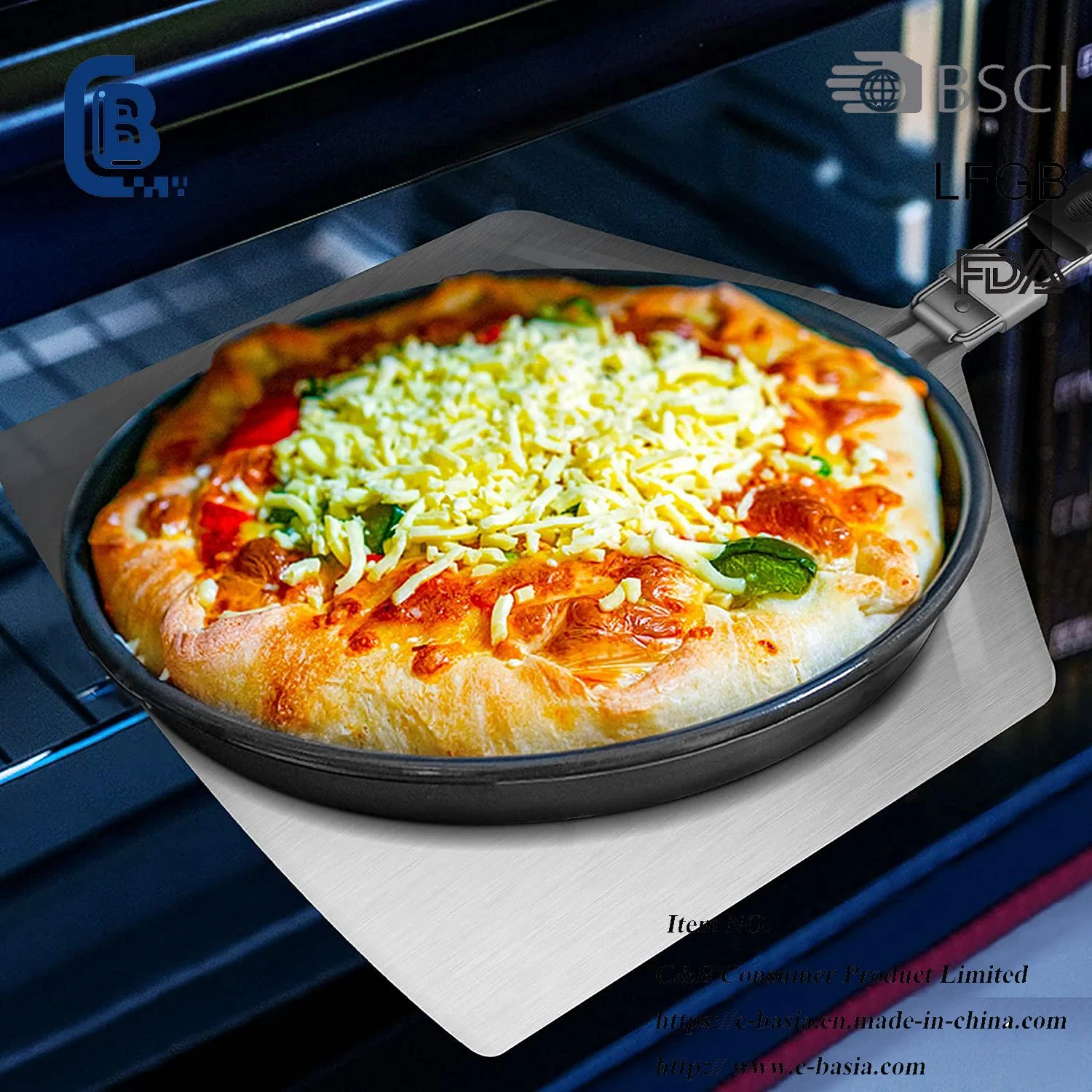 10 En acier inoxydable Iinch Pizza Pizza Pelle ronde Turner alimentaire Lifter avec manche en bois des ustensiles de cuisson