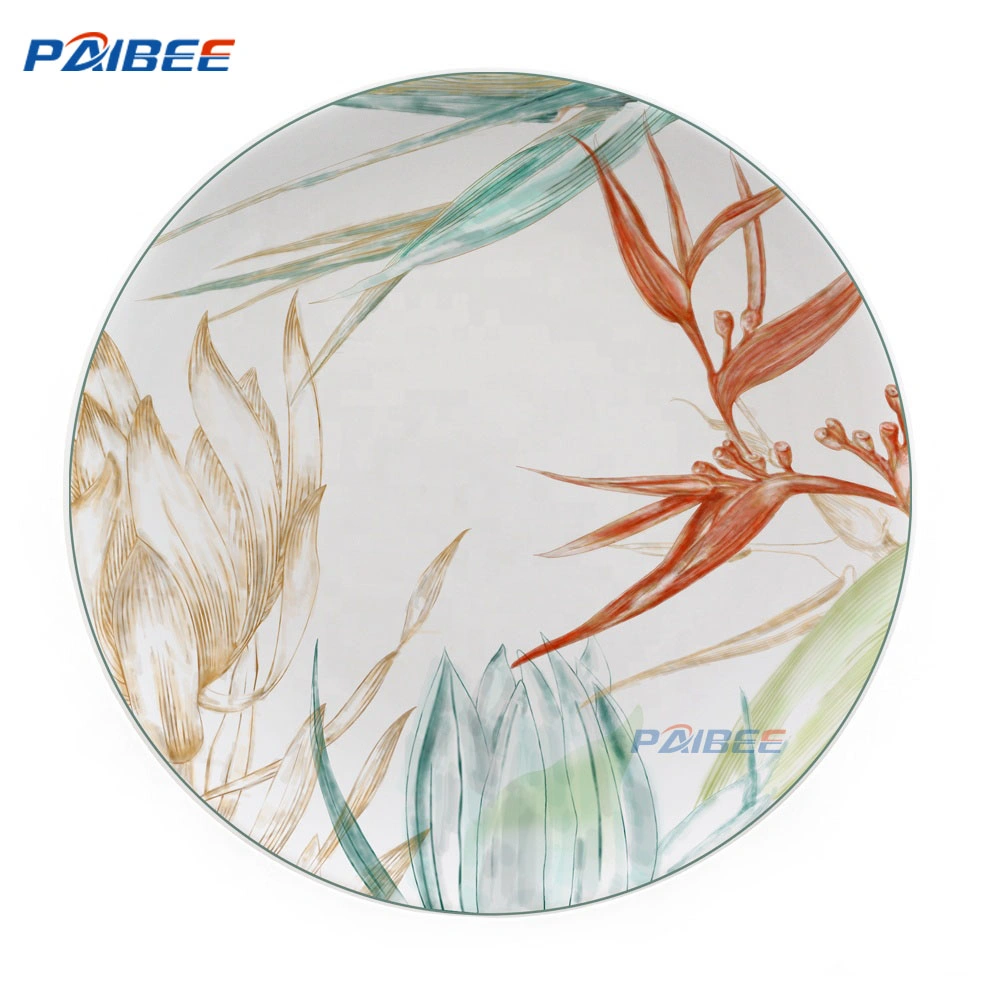 Rustic Design Garden Vibes Ceramic Dinnerware Plates Poetic Style Dinner Setting Bone China Plates