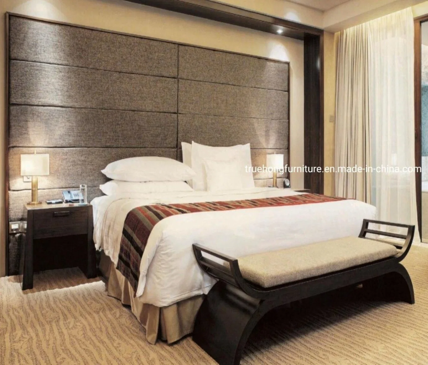 أثاث فندق 5 نجوم مفروشات فندقية مخصصة احترافية لغرف النوم في الفندق