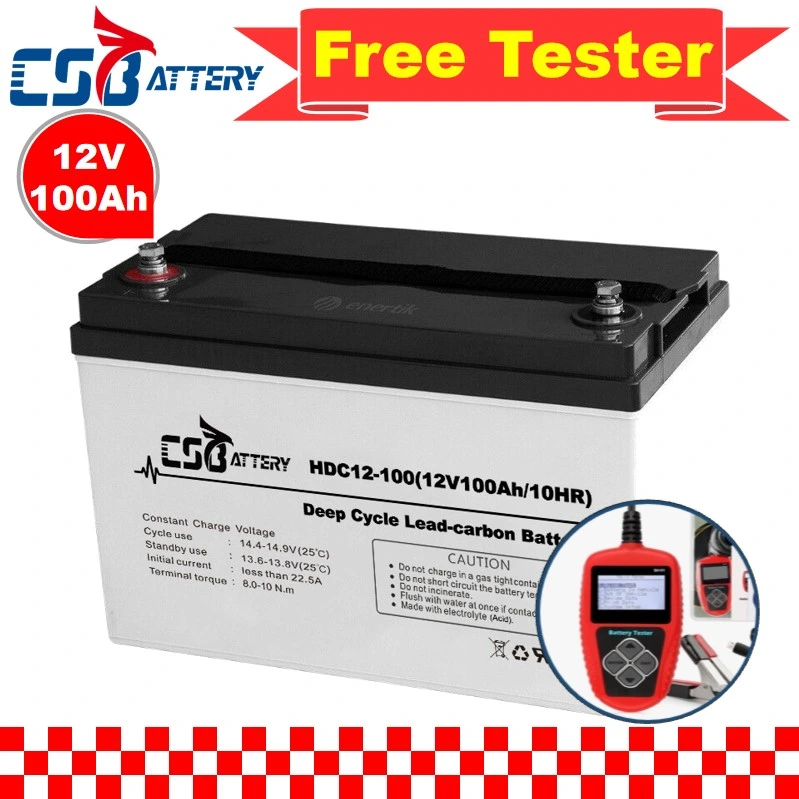 Csbattery 12V100ah Maintenance-Free-Rechargeable AGM Bateria for Liquid/Street-Lamp/Back-up/Adaptability/Cable-TV/Turf