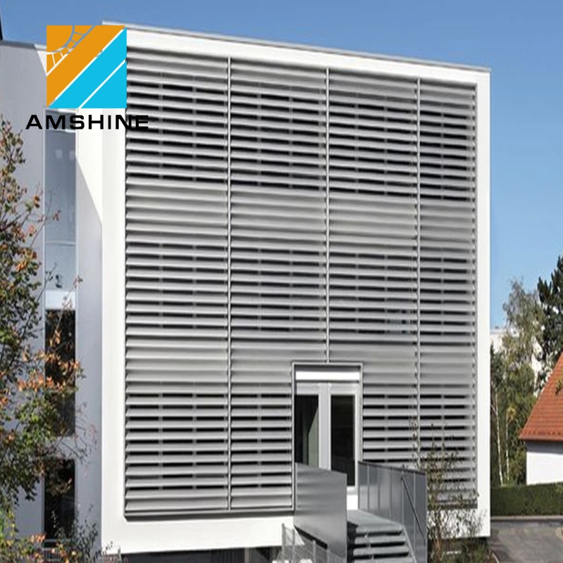 Etxerior Building Ventilation System Window Shutter Blinds Motorized Aluminum Sun Shutters for Building Window Sun Shades Louver