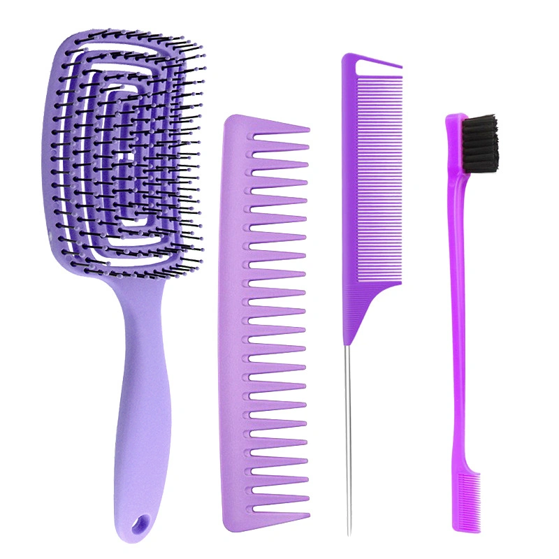Wholesale/Supplier Custom Dry Curved Vent Massage Square Paddle Detangle Hair Brush Eyebrow Comb Edge Control Brush with Logo