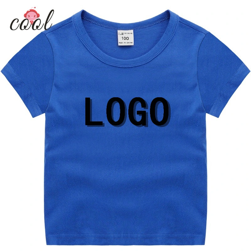 Custom Logo 2-14y Children's T-Shirts Screen Printing Cotton Blank Ordinary Boys T-Shirts
