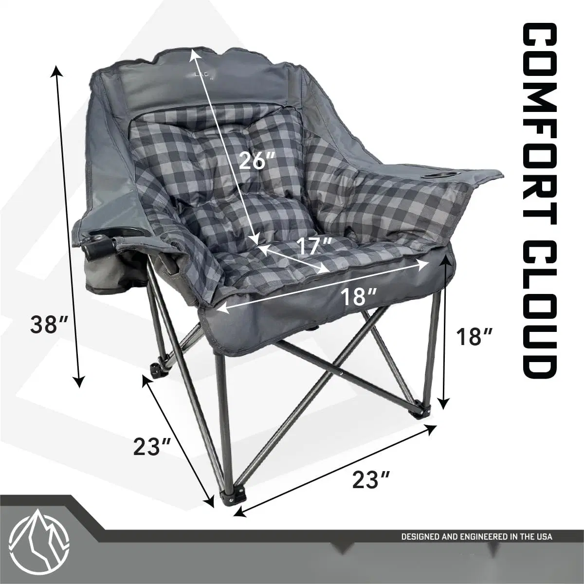 Camp Holder Comfort Cloud Deluxe Padded Camping Oversize Folding Beach Chairs