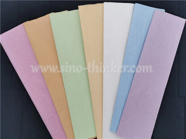 Pearl rizadas papel crepé de flor rosa de papel Material de bricolaje