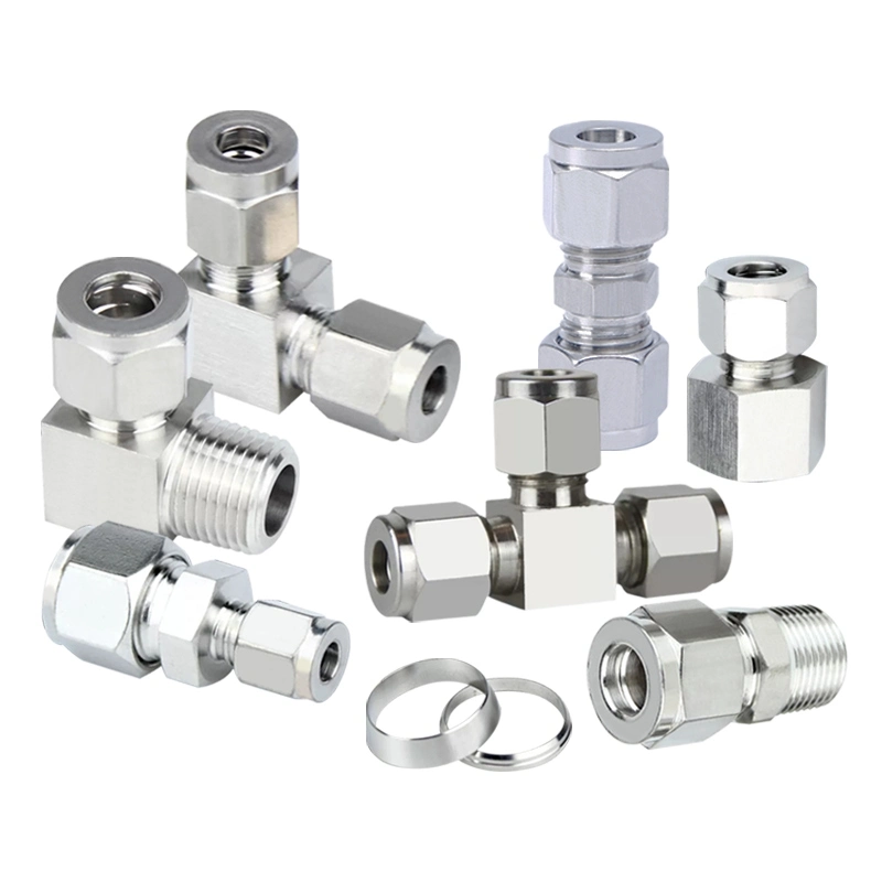 Stainless Steel Twin Ferrules Type Tube Union Elbows, Stainless Steel Compression Tube Male Adapters Double Ferrule Fittings Male Connector