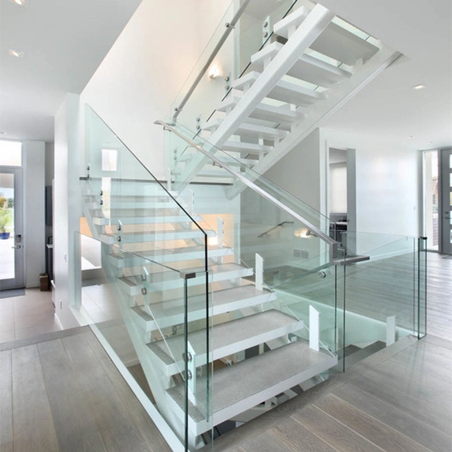 Best Sale Indoors Modern Design Steel Wood Prefabricated Straight Staircase