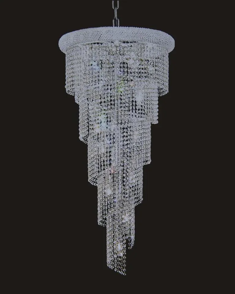 Hotel Interior de escada lustre de cristal de luxo do teto do átrio pendente de espiral de LED de iluminação lustre de cristal de Luz