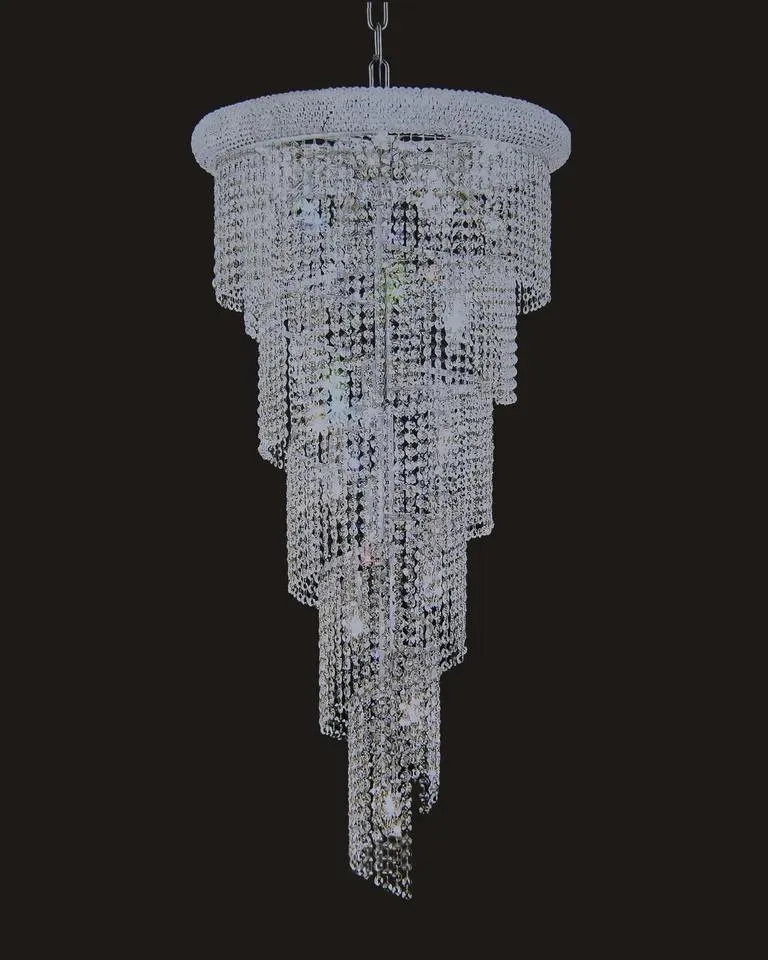 Interior Hotel Stair Crystal Chandelier Lobby Ceiling Luxury LED Spiral Pendant Light Crystal Chandelier Lighting