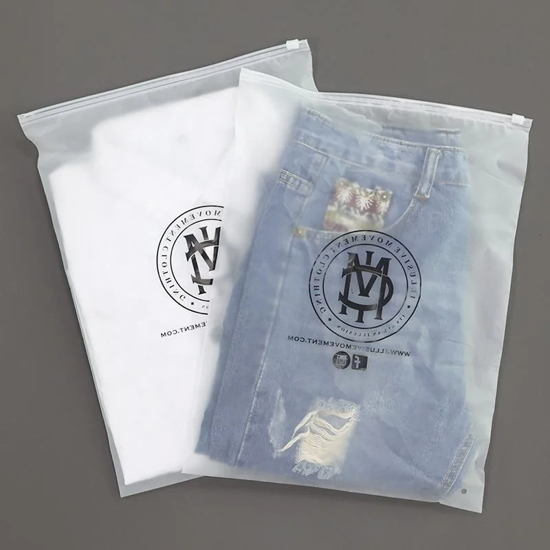 Transparent PVC Clothing Packaging Plastic Zipper Bag Pouch Cosmetic Makeup Zip Lock Slider Bags Customized Logo