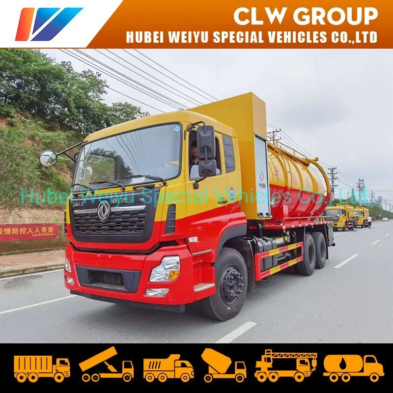 Dongfeng Kinland 6X4 20000 Liters 20tons Vacuum Sewage Suction and High Pressure Cleaning Truck Septic Tank Truck