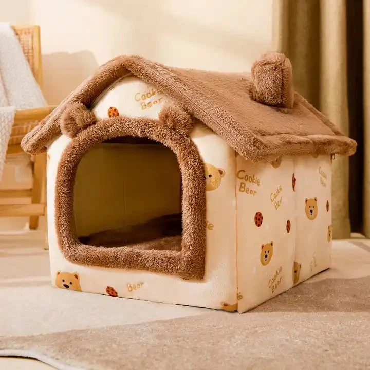 Fournitures pour animaux de compagnie doux et chaud lavable lit pliant pour animaux de compagnie