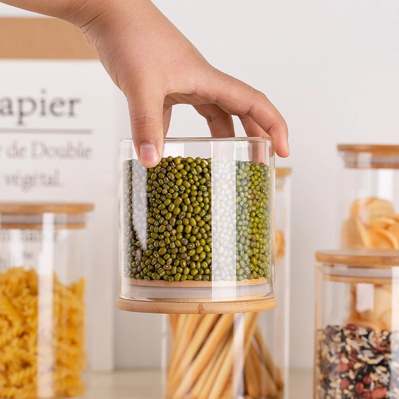Kitchen Food Cereal Glass Bottle Storage Jars with Lid