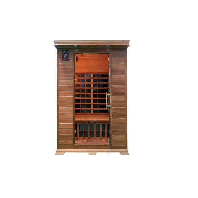 Hot Sales 1-2 Person Red Cedar Sauna Room with Anion Oxygen Bar Wood Dry Steam Sauna Cabinet