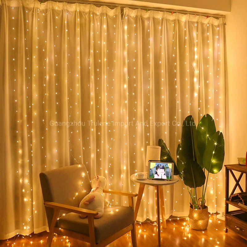 100/200/300 LED 3m Copper Wire Curtain Light LED Fairy String Waterproof